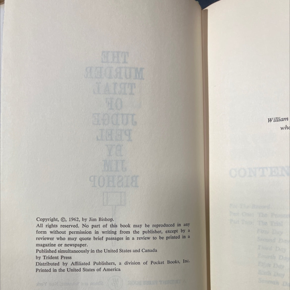the murder trial of judge peel book, by jim bishop, 1962 Hardcover image 3
