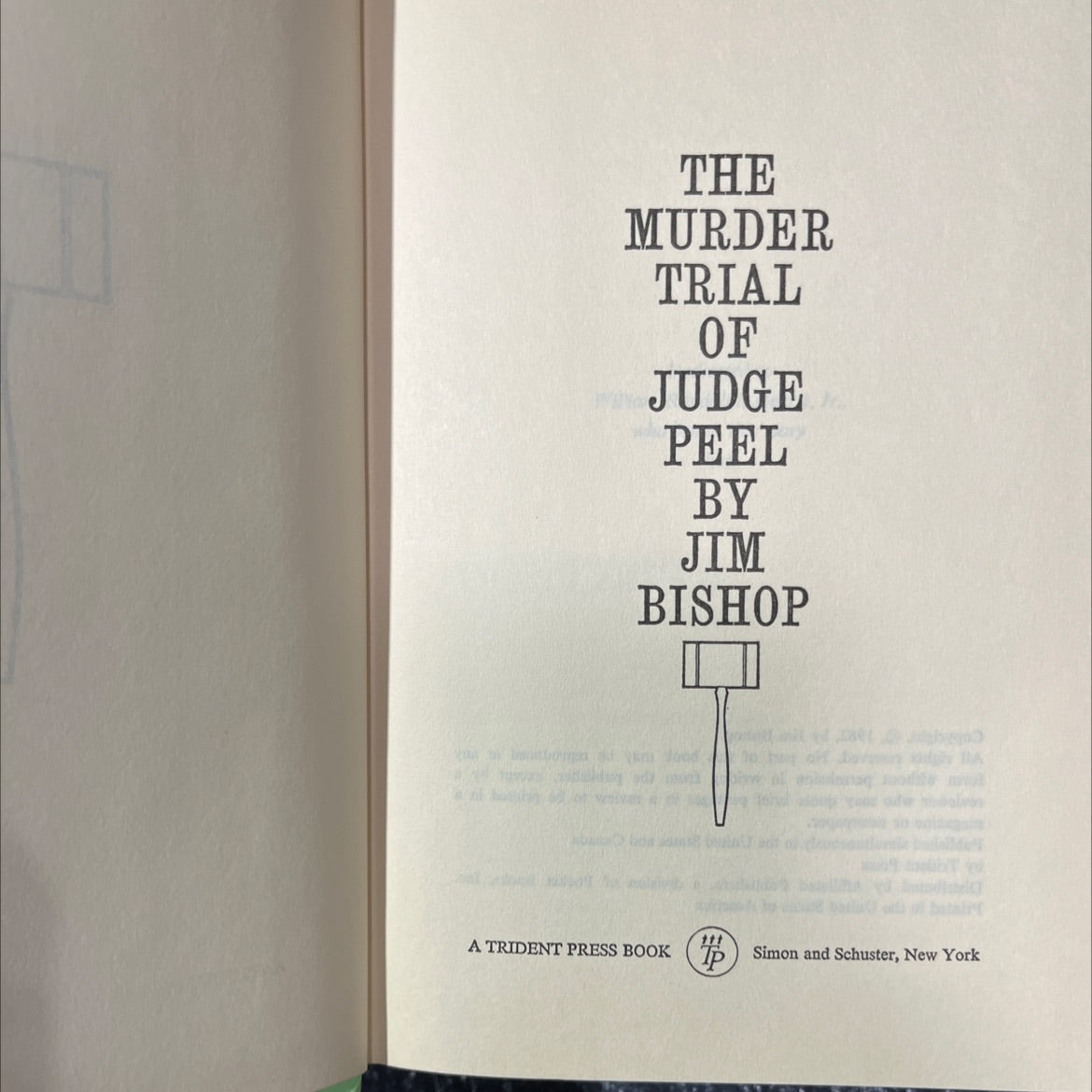 the murder trial of judge peel book, by jim bishop, 1962 Hardcover image 2