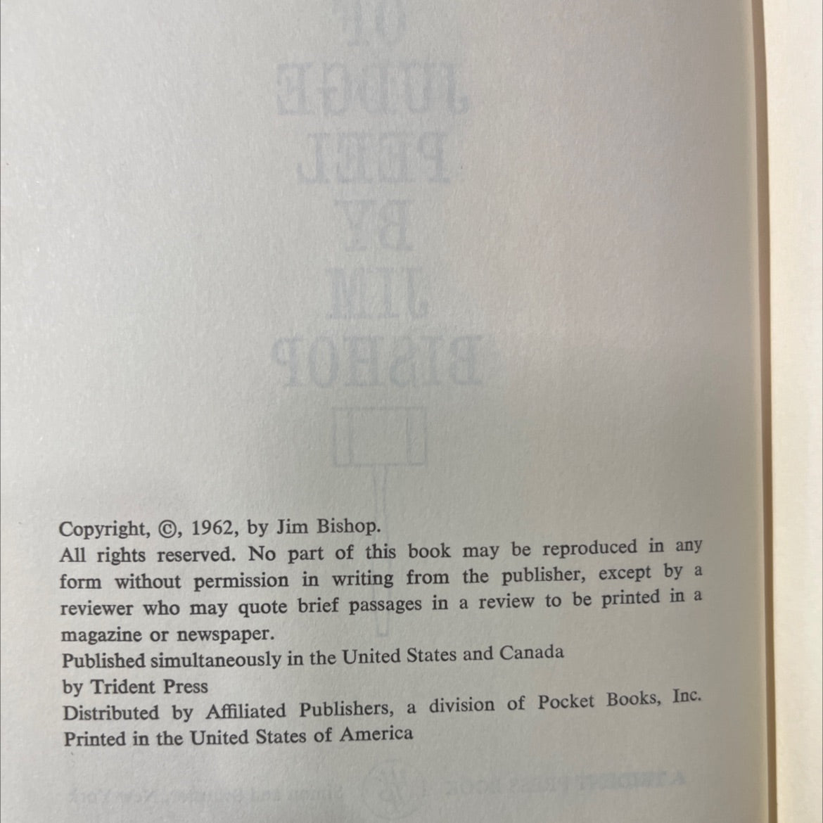 the murder trial of judge peel book, by jim bishop, 1962 Hardcover image 3