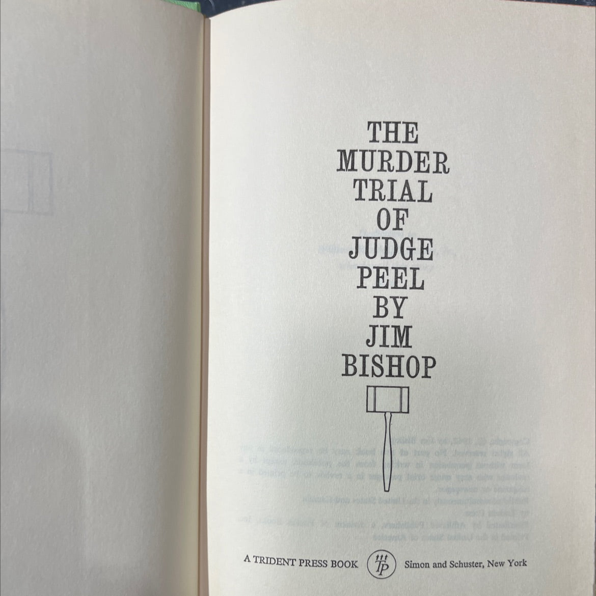 the murder trial of judge peel book, by jim bishop, 1962 Hardcover image 2
