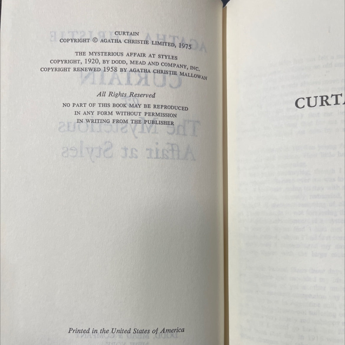 the mysterious affair at styles book, by agatha christie, 1975 Hardcover image 3