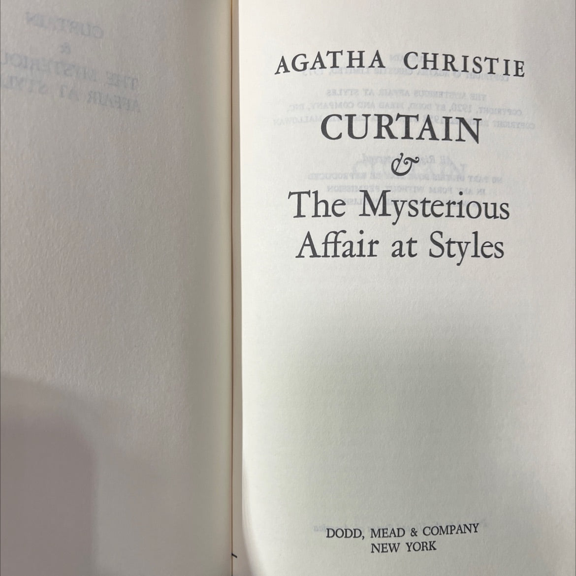 the mysterious affair at styles book, by agatha christie, 1975 Hardcover image 2