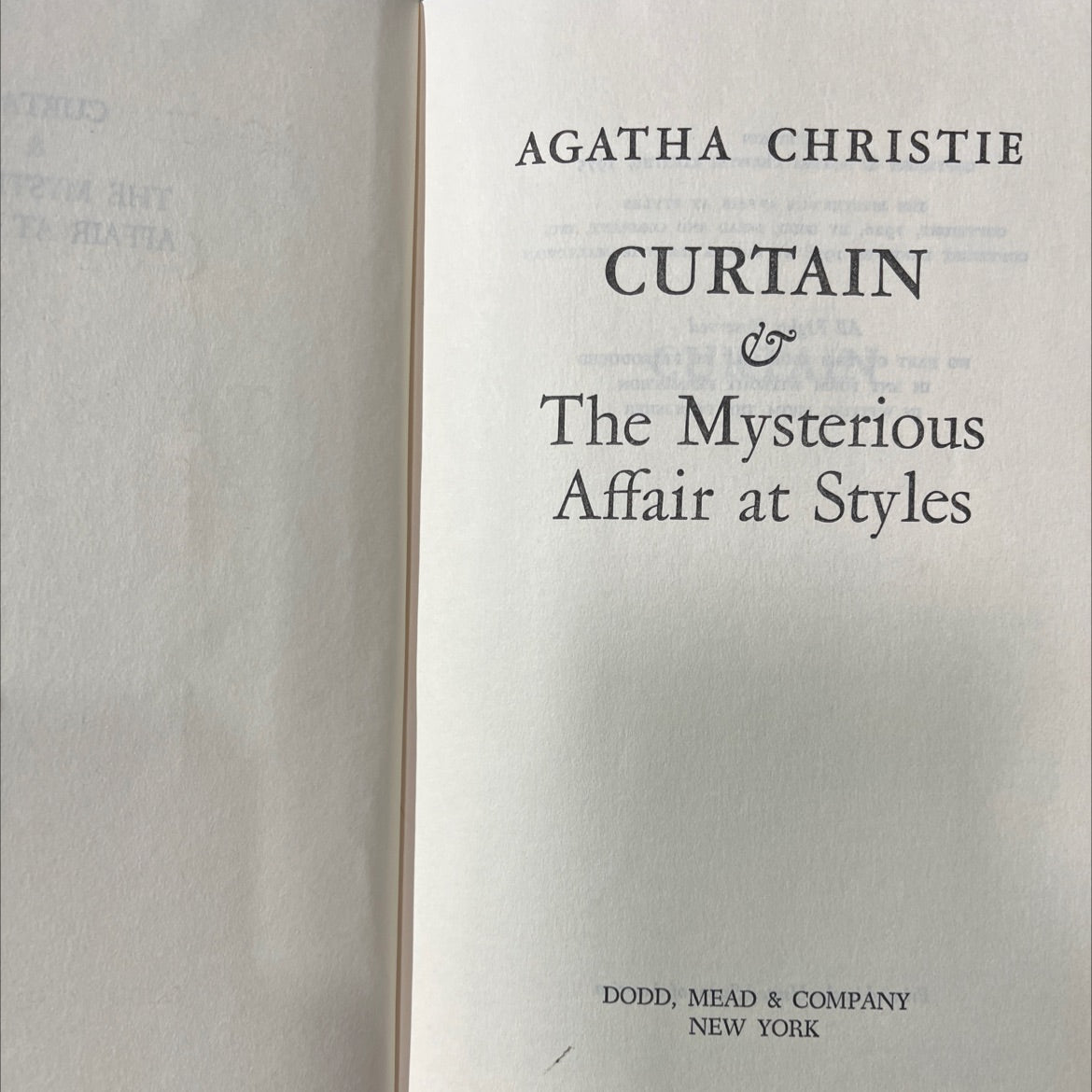 the mysterious affair at styles book, by agatha christie, 1975 Hardcover image 2
