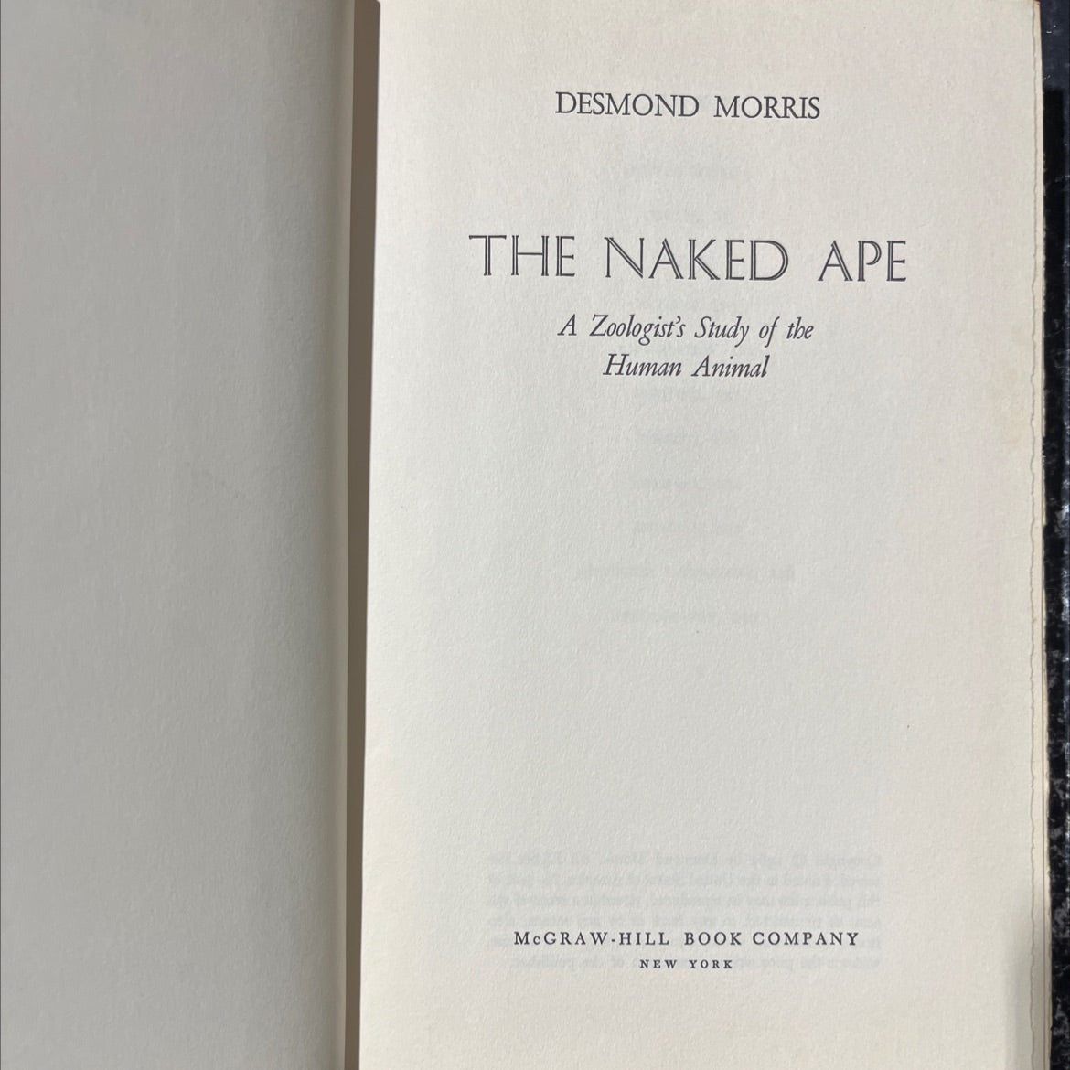 the naked ape a zoologist's study of the human animal book, by desmond morris, 1967 Hardcover image 2