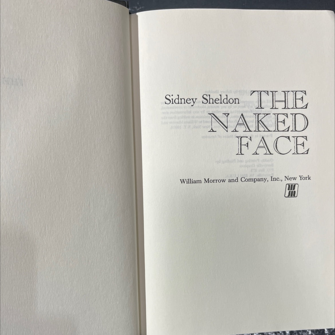 the naked face book, by Sidney Sheldon, 1970 Hardcover image 2