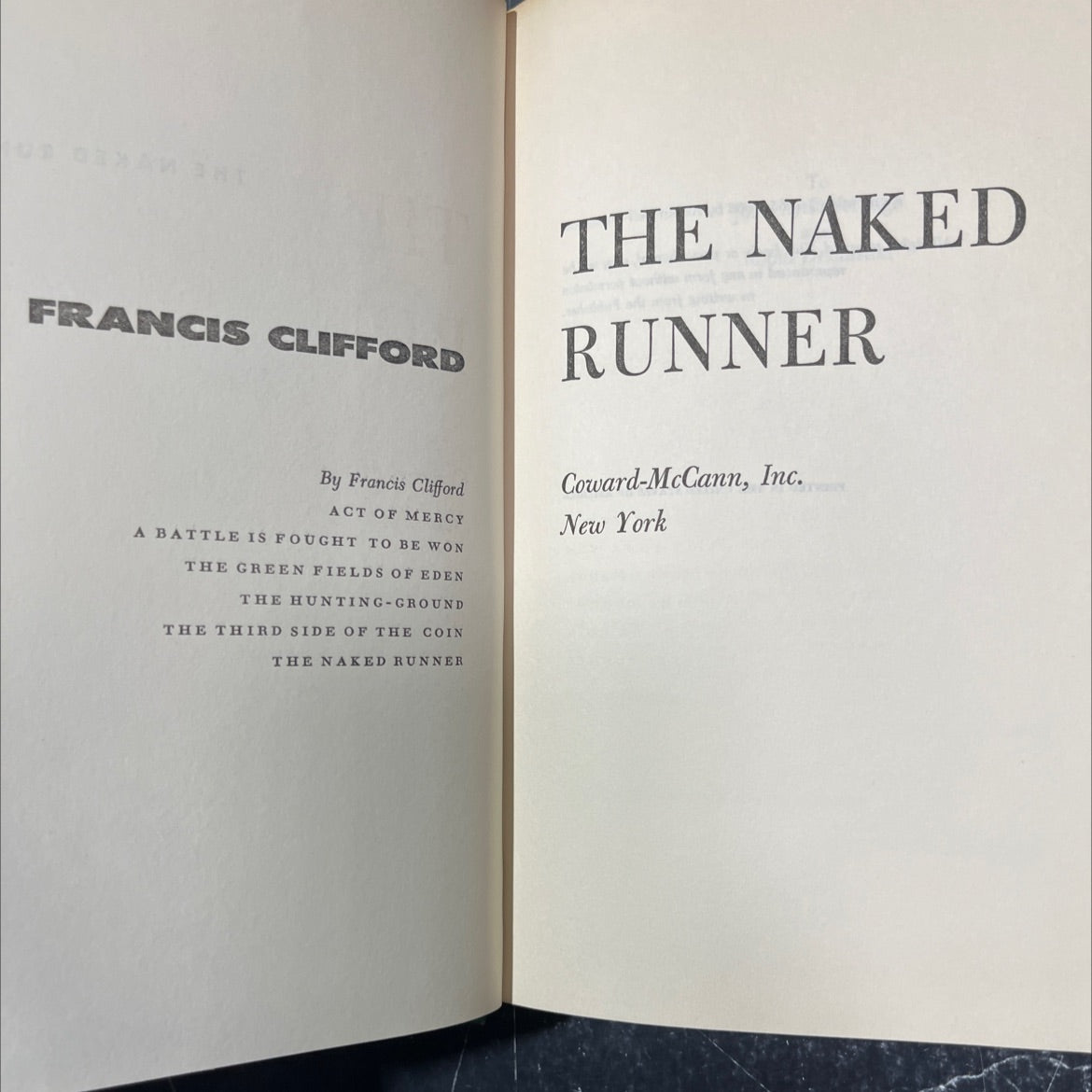 the naked runner book, by Francis Clifford, 1966 Hardcover image 2