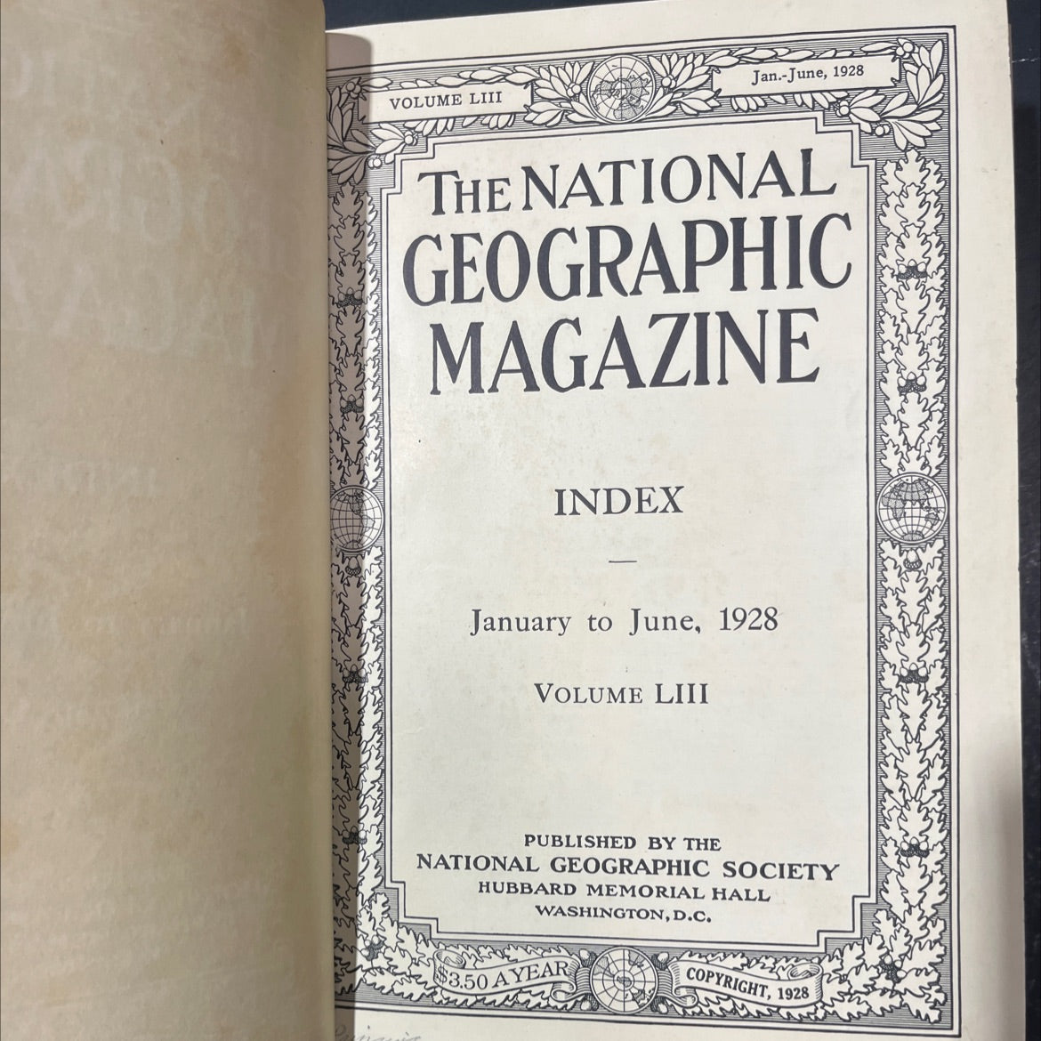 the national geographic magazine index january to june, 1928 book, by national geographic society, 1928 Hardcover image 2
