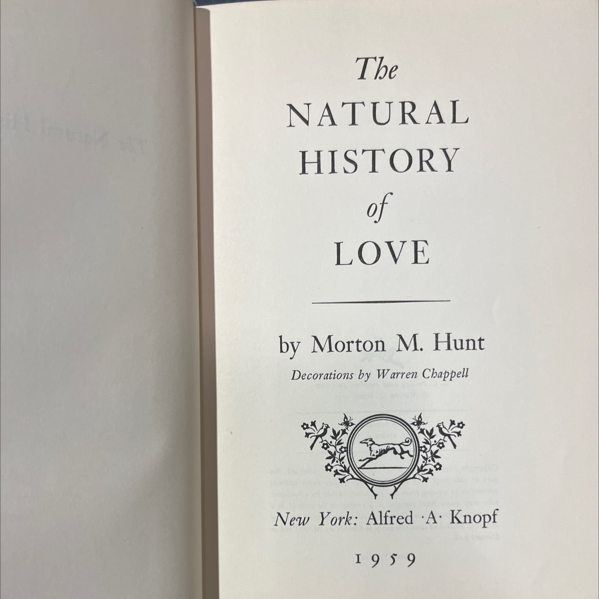 the natural history of love book, by Morton M. Hunt, 1959 Hardcover image 2