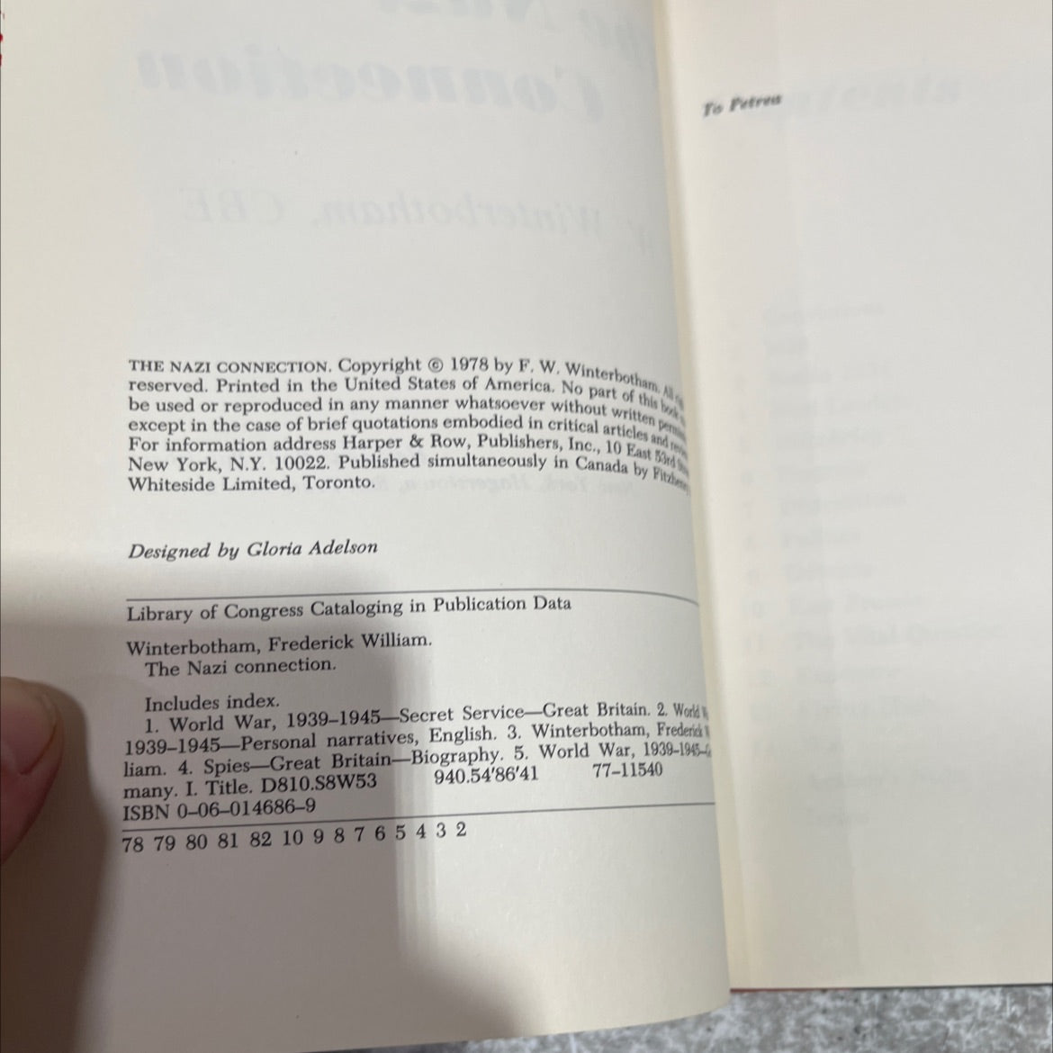 the nazi connection book, by F. W. Winterbotham, 1978 Hardcover image 3