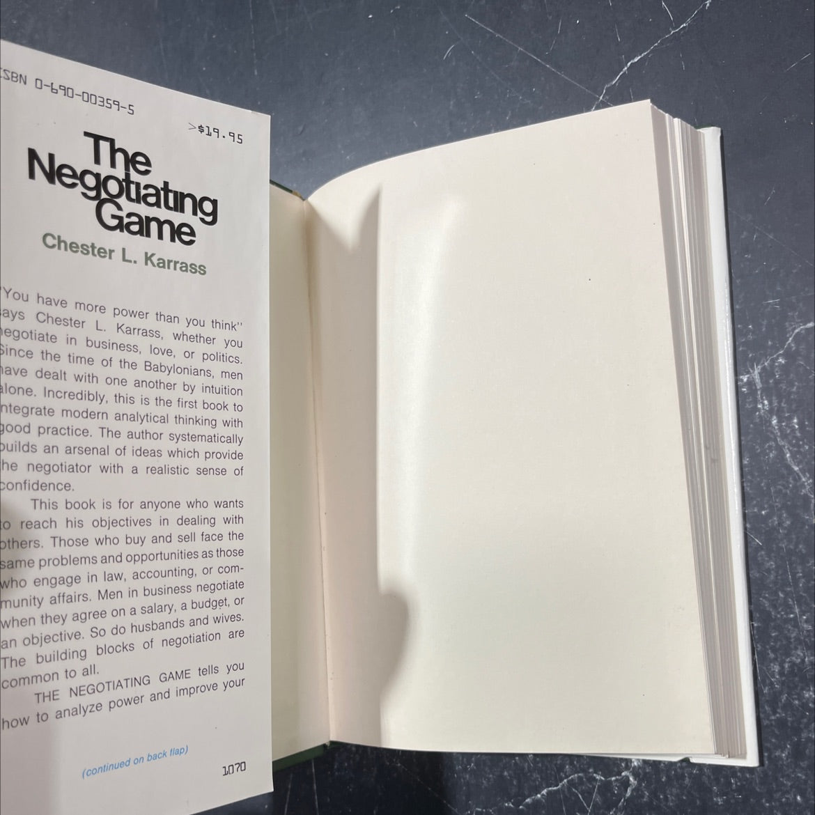 the negotiating game book, by Chester L. Karrass, 1970 Hardcover image 4