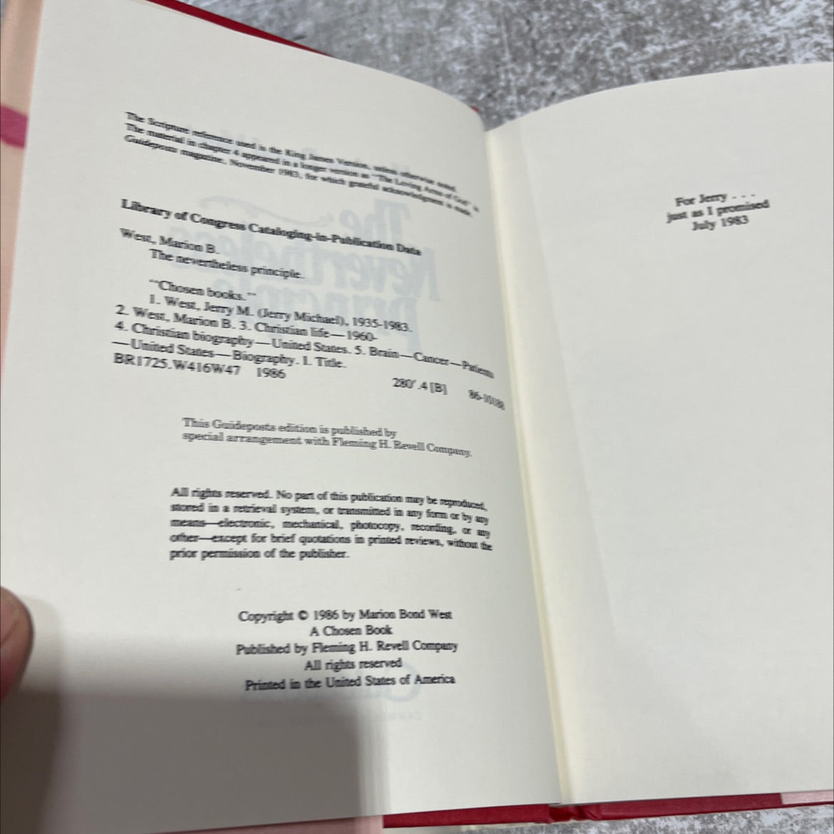 the nevertheless principle book, by Marion Bond West, 1986 Hardcover image 3