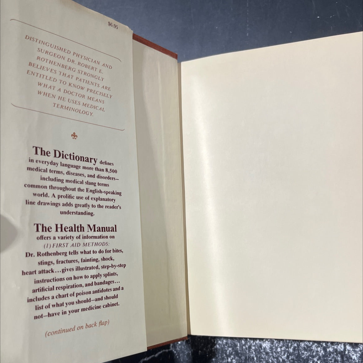 the new american medical dictionary and health manual book, by robert e. rothenberg, m.d., f.a.c.s., 1964 Hardcover image 4
