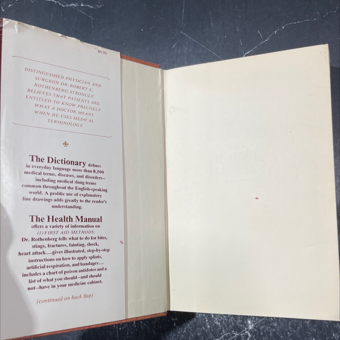the new american medical dictionary and health manual book, by robert e. rothenberg, m.d., f.a.c.s., 1974 Hardcover image 4