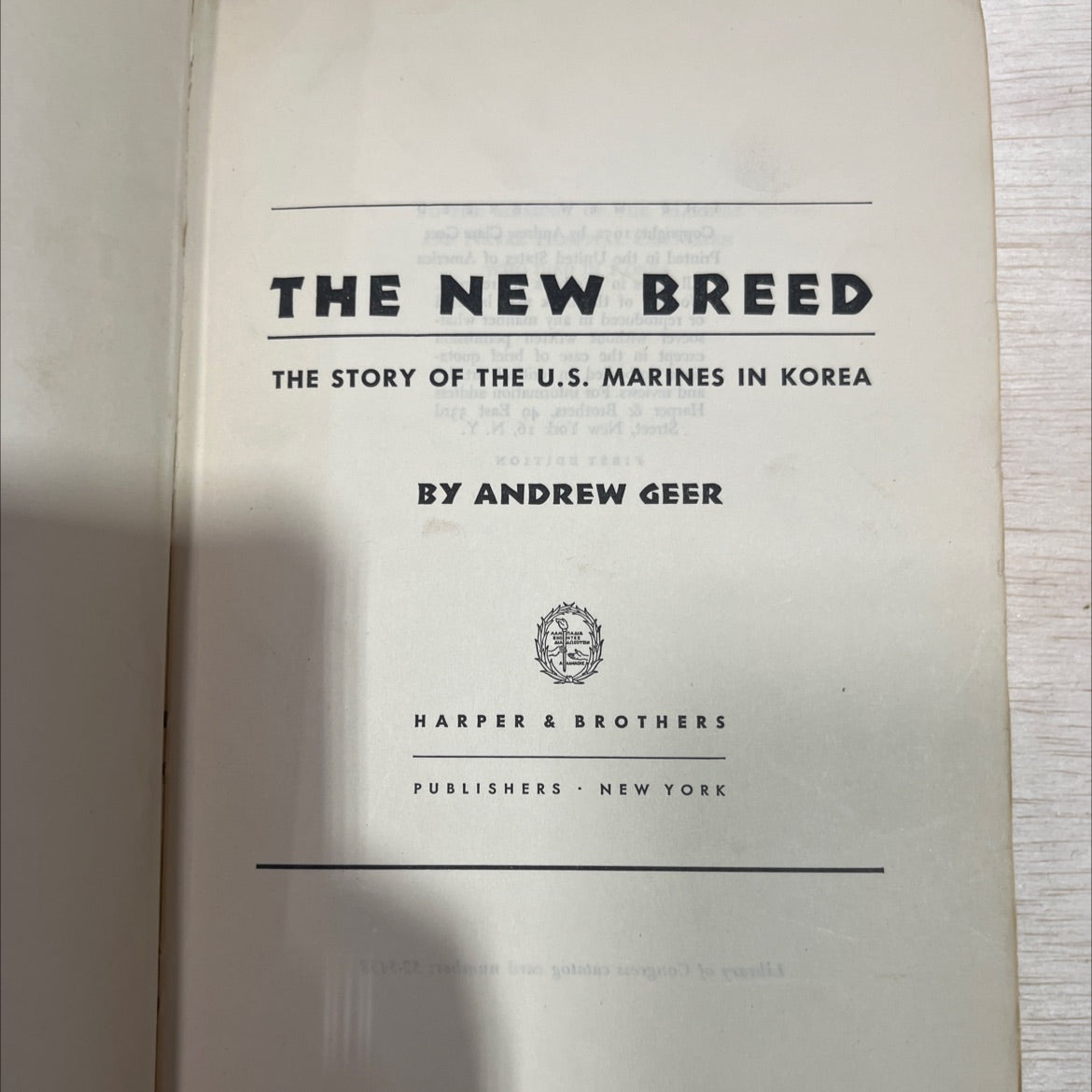 the new breed the story of the u.s. marines in korea book, by andrew geer, 1952 Hardcover image 2