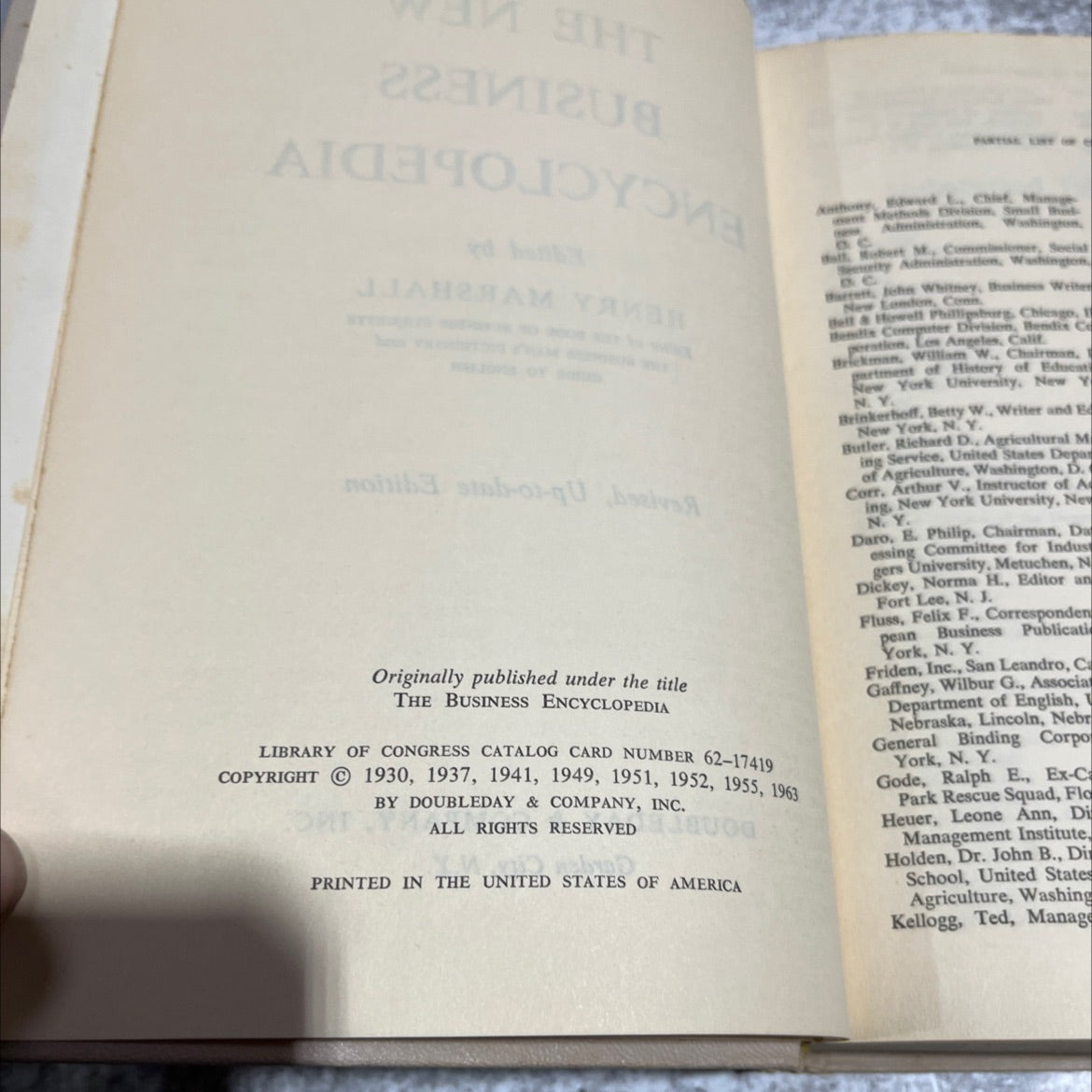 the new business encyclopedia book, by henry marshall, 1963 Hardcover image 3