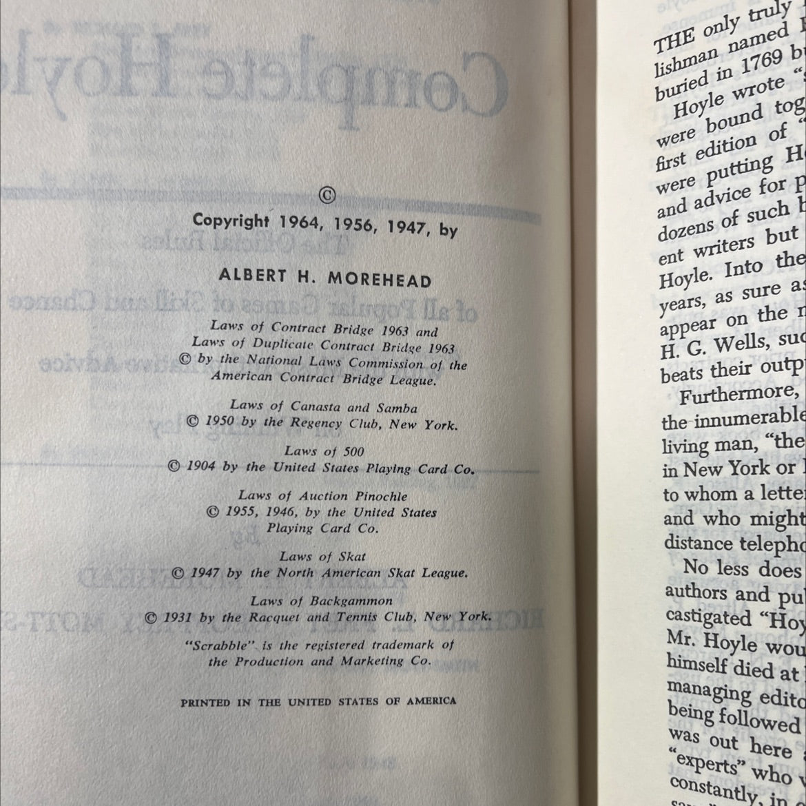 the new complete hoyle book, by albert h. morehead, richard l. frey, geoffrey mott-smith, 1964 Hardcover image 3