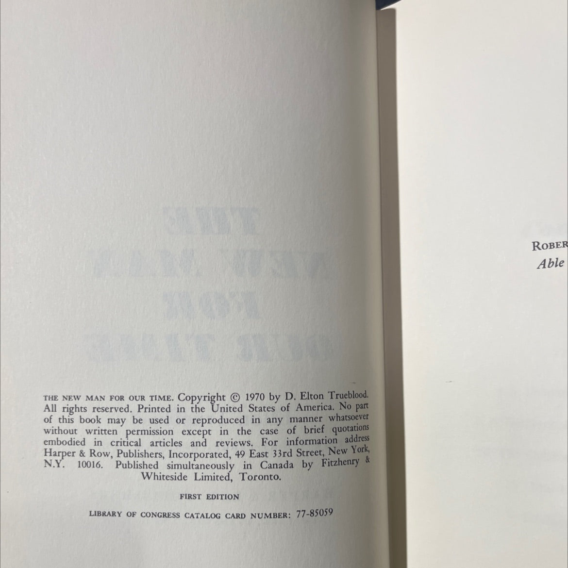 the new man for our time book, by D. Elton Trueblood, 1970 Hardcover image 3