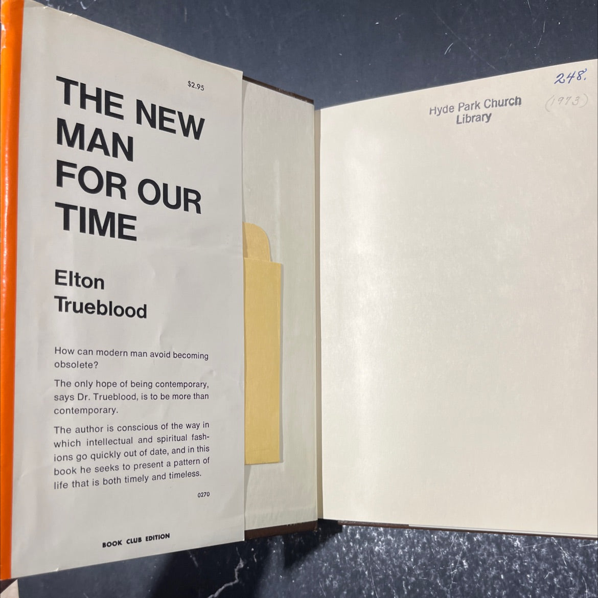 the new man for our time book, by D. Elton Trueblood, 1970 Hardcover image 4