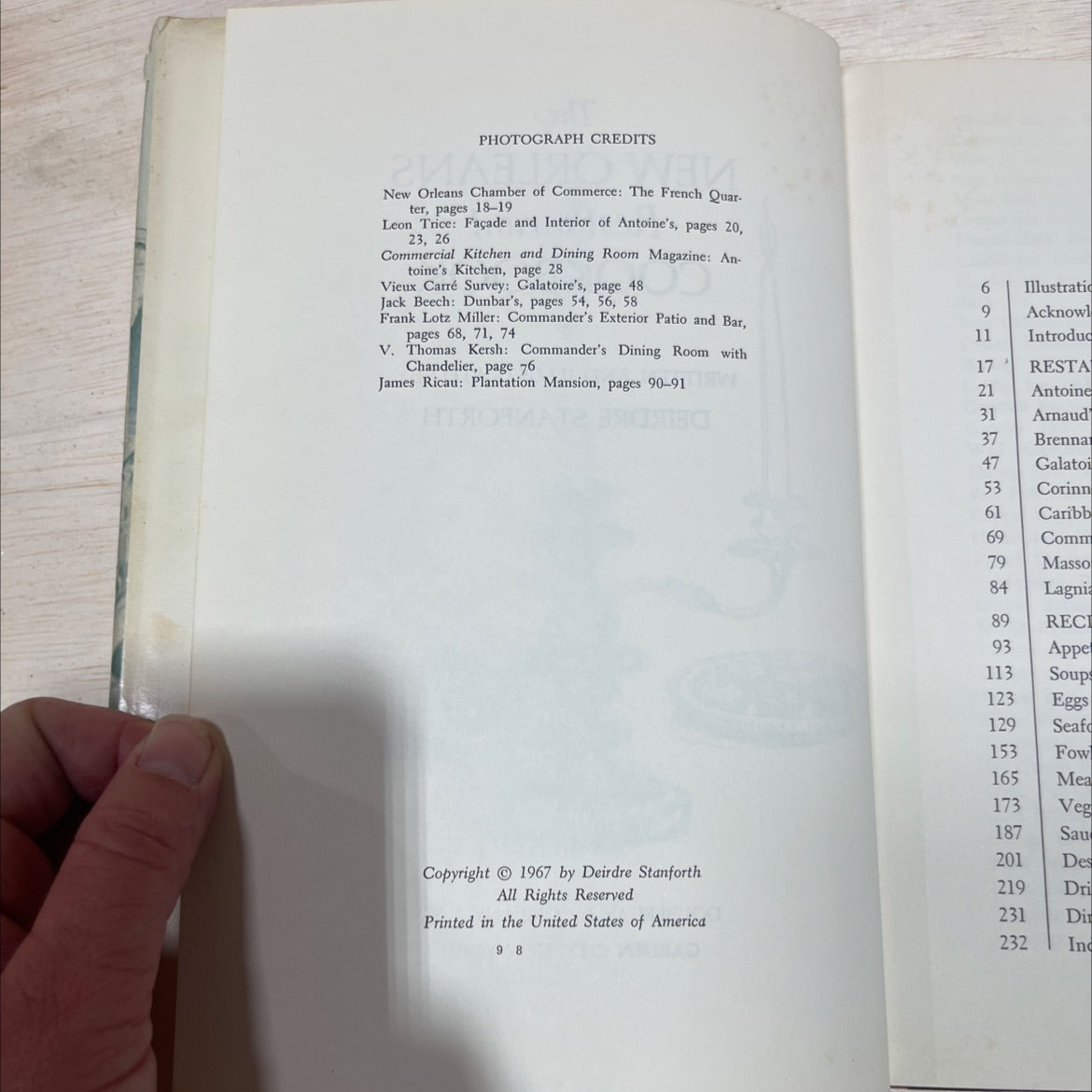 the new orleans restaurant cookbook book, by deirdre stanforth, 1967 Hardcover image 3