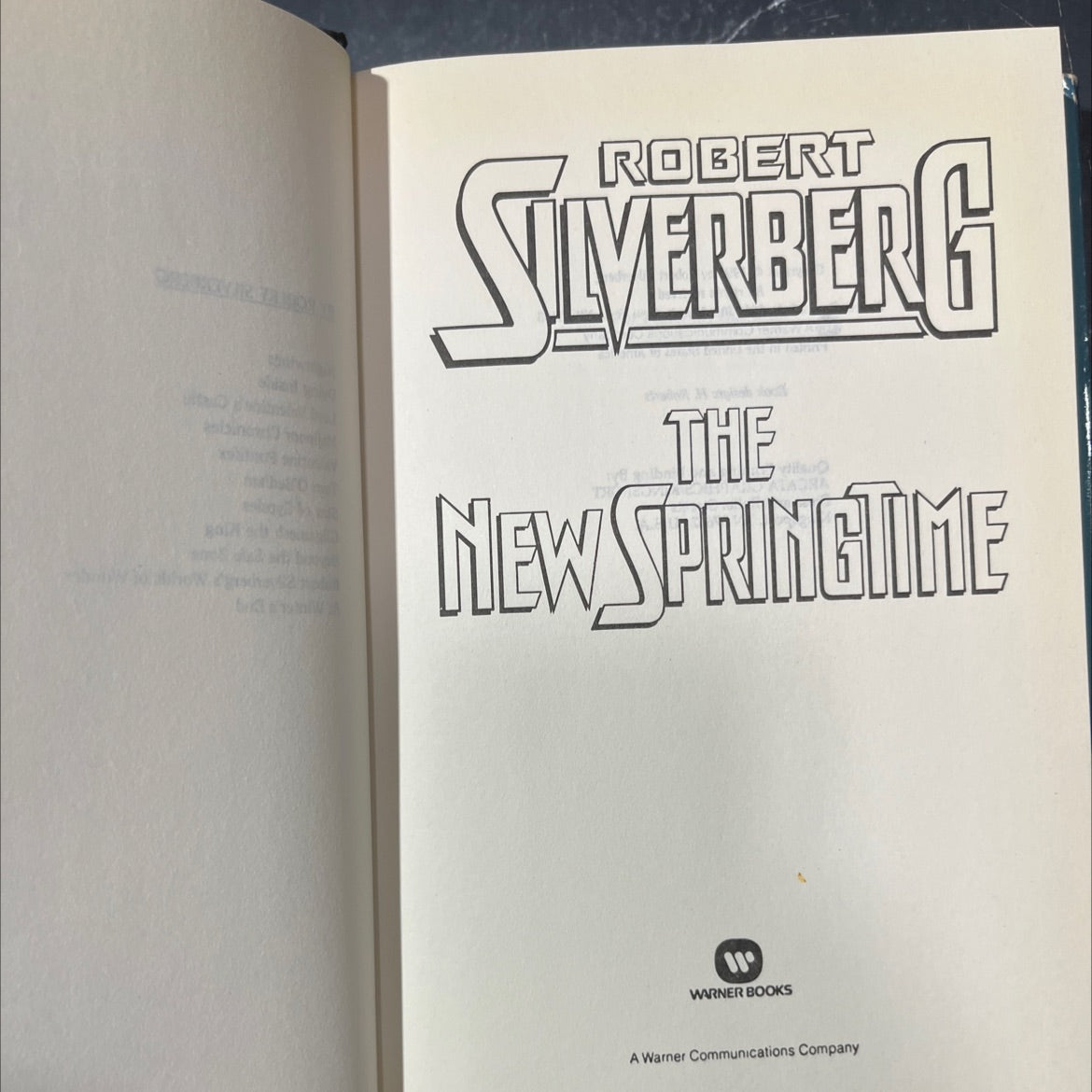 the new springtime book, by robert silverberg, 1990 Hardcover image 2