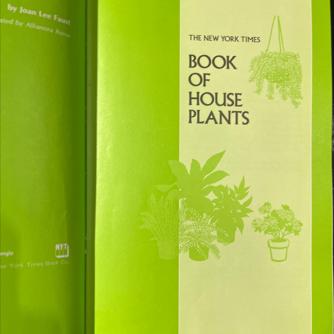 the new york times book of house plants book, by joan lee faust, 1973 Hardcover image 2