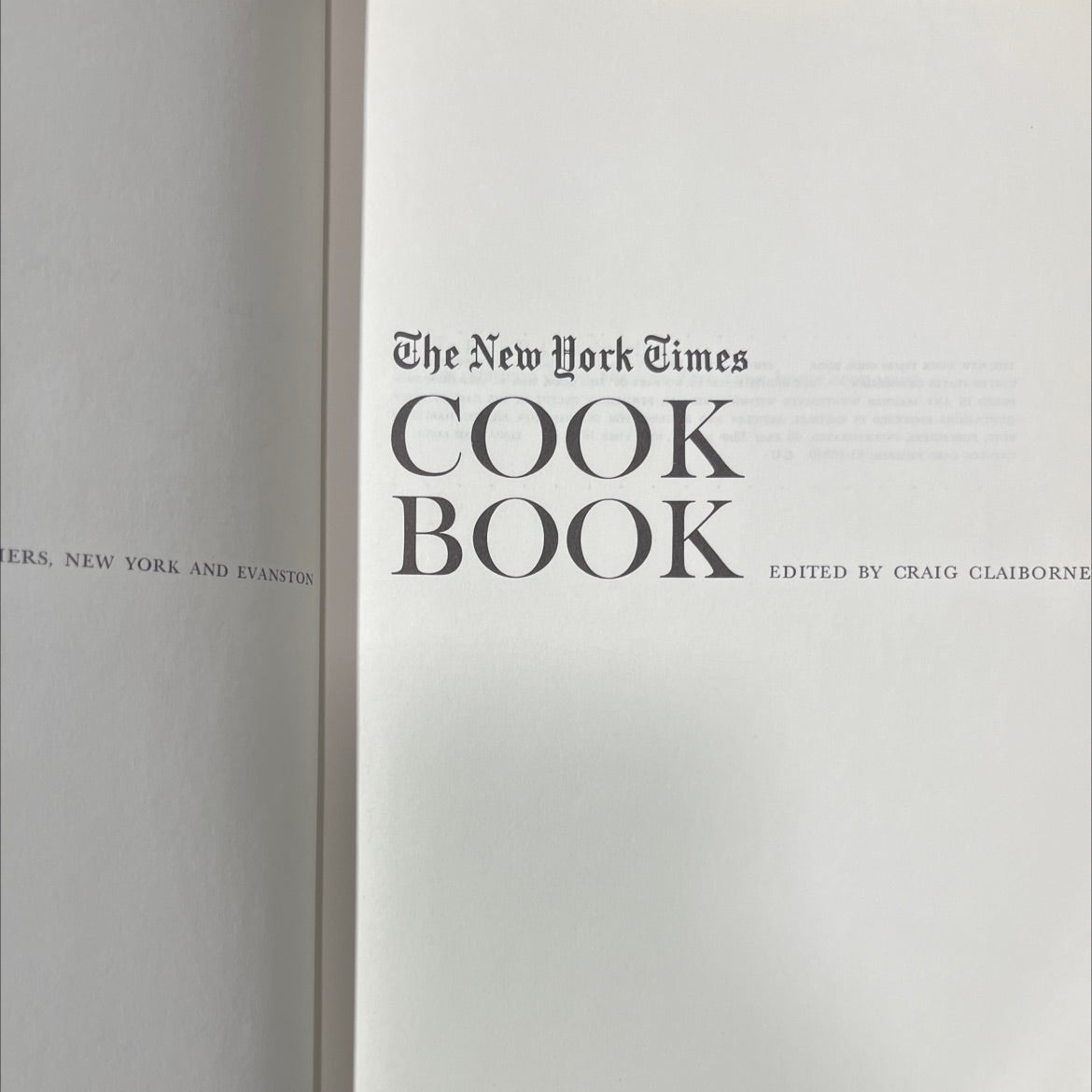 the new york times cook book book, by craig claiborne, 1961 Hardcover image 2