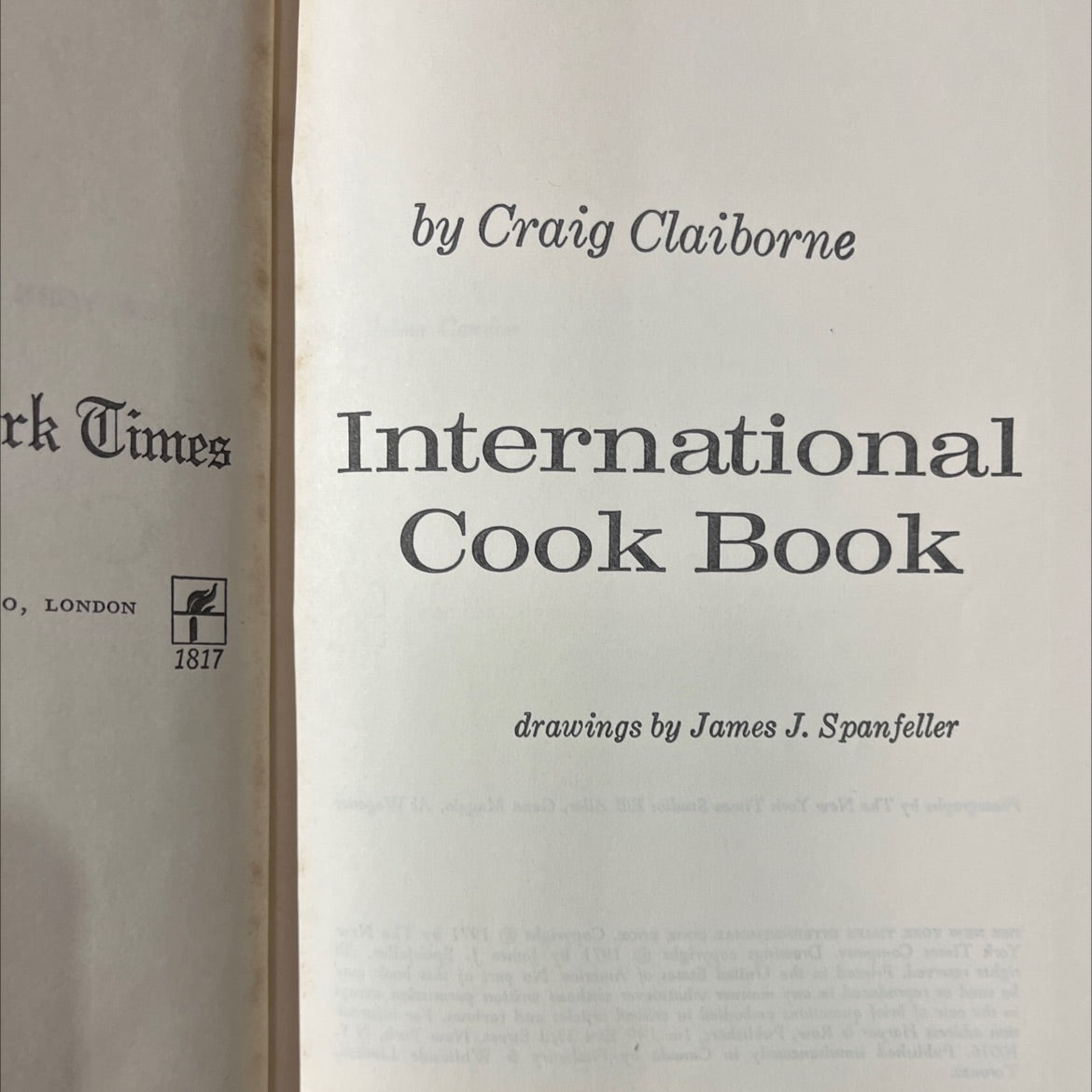 the new york times international cook book book, by craig claiborne, 1971 Hardcover image 2