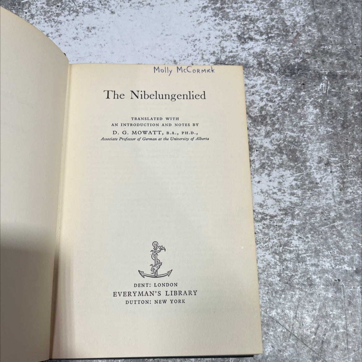 the nibelungenlied book, by molly mccormick, 1962 Hardcover image 2