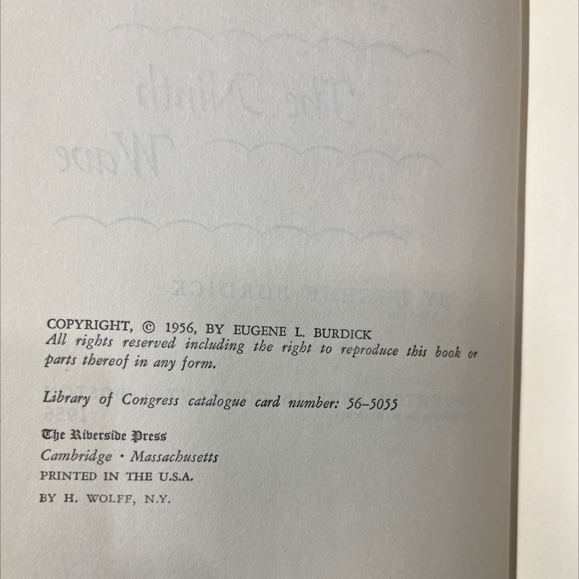 the ninth wave book, by eugene burdick, 1956 Hardcover image 3