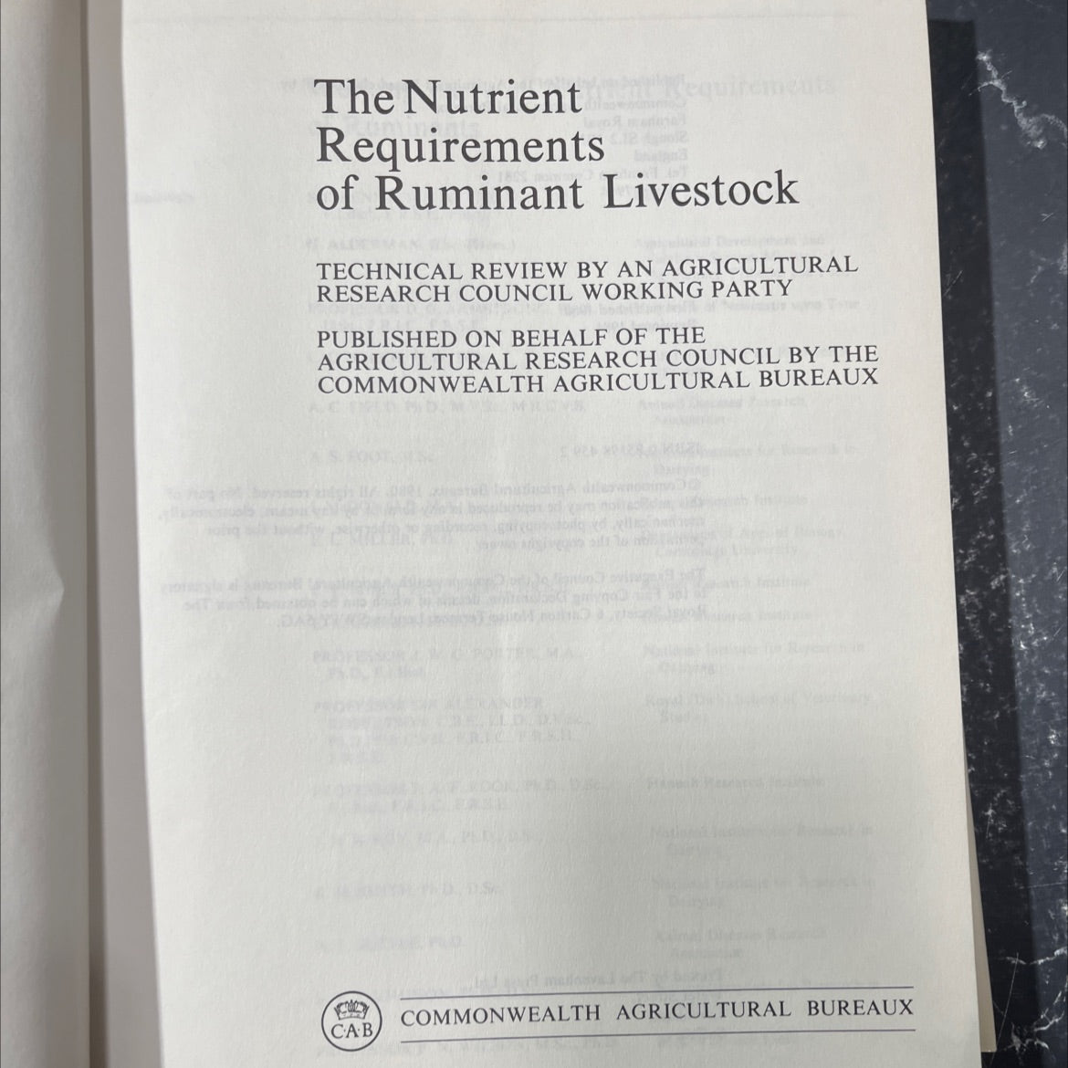 the nutrient requirements of ruminant livestock book, by agricultural research council working party, 1984 Hardcover image 2
