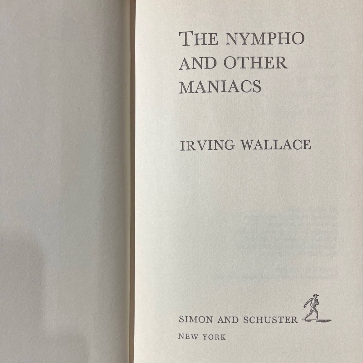 the nympho and other maniacs book, by irving wallace, 1971 Hardcover image 2