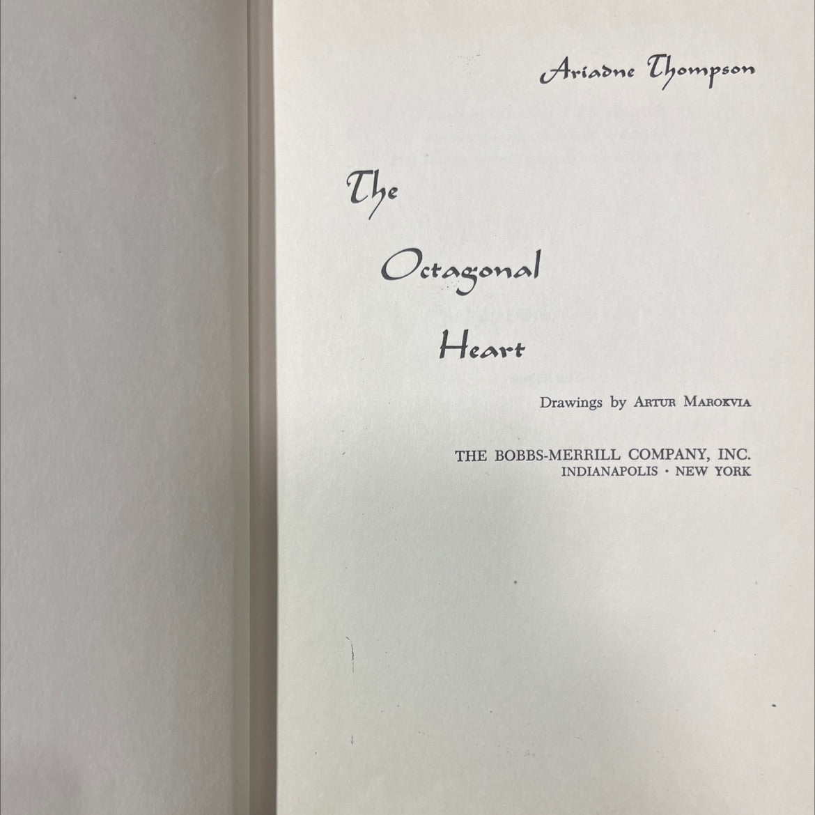 the octagonal heart book, by ariadne thompson, 1956 Hardcover image 2