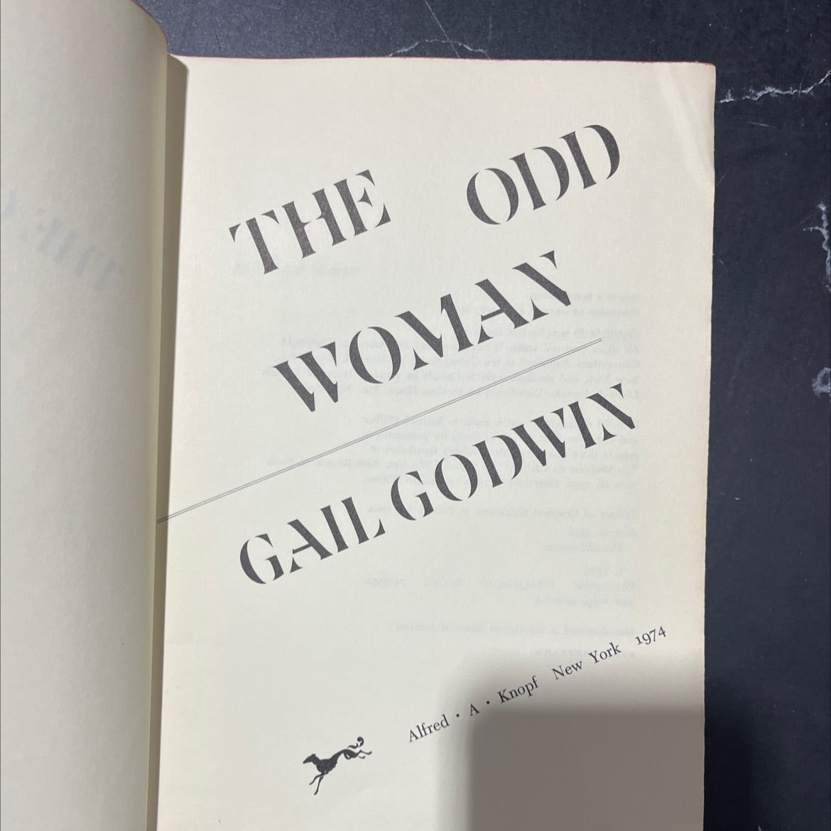 the odd woman book, by gail godwin, 1974 Hardcover image 2