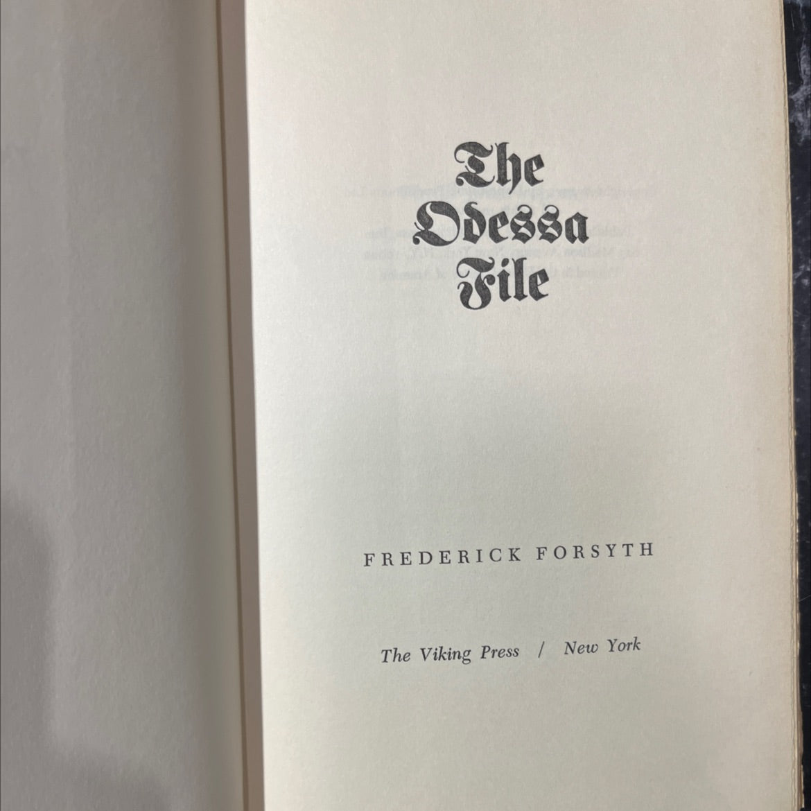 the odessa file book, by frederick forsyth, 1972 Hardcover image 2