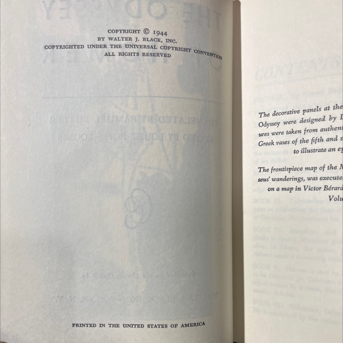 the odyssey book, by homer, 1944 Hardcover image 3