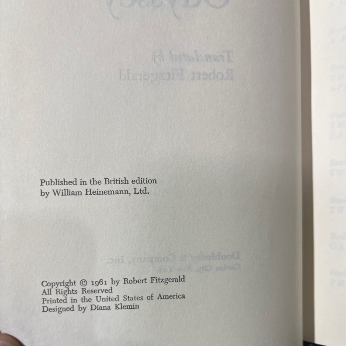 the odyssey book, by homer, 1961 Hardcover image 3