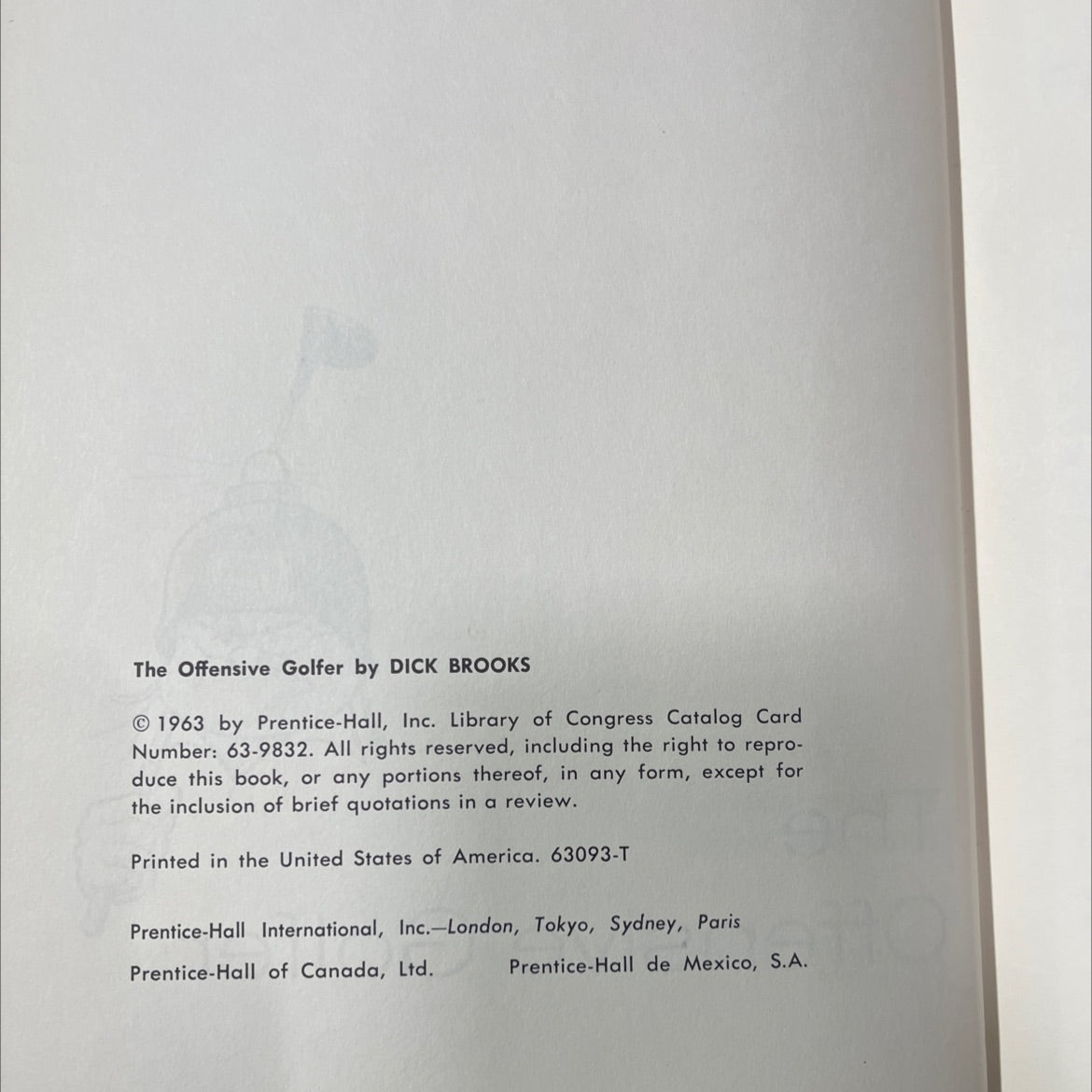 the offensive golfer book, by dick brooks, 1963 Hardcover image 3