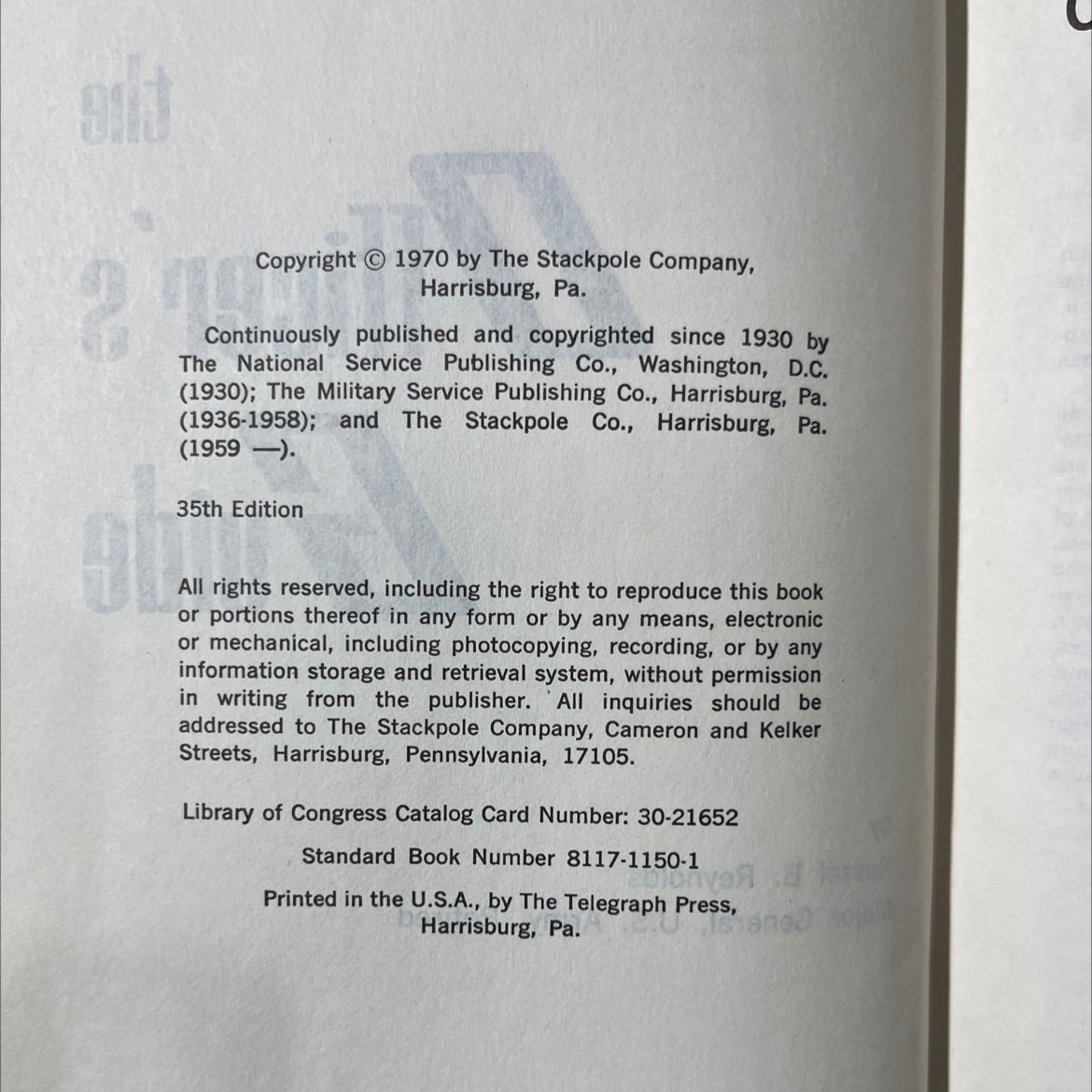 the officer's guide book, by Russel B. Reynolds, 1970 Hardcover image 3