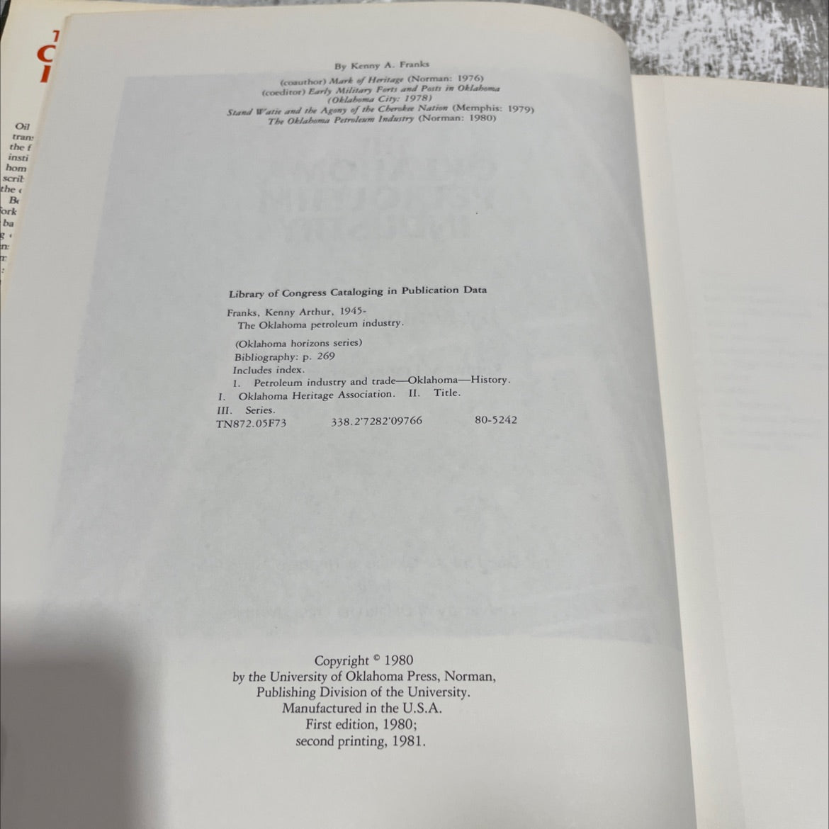 the oklahoma petroleum industry book, by kenny a. franks, 1980 Hardcover image 3