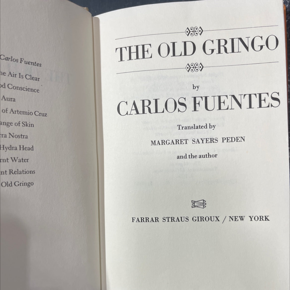 the old gringo book, by carlos fuentes, 1985 Hardcover image 2