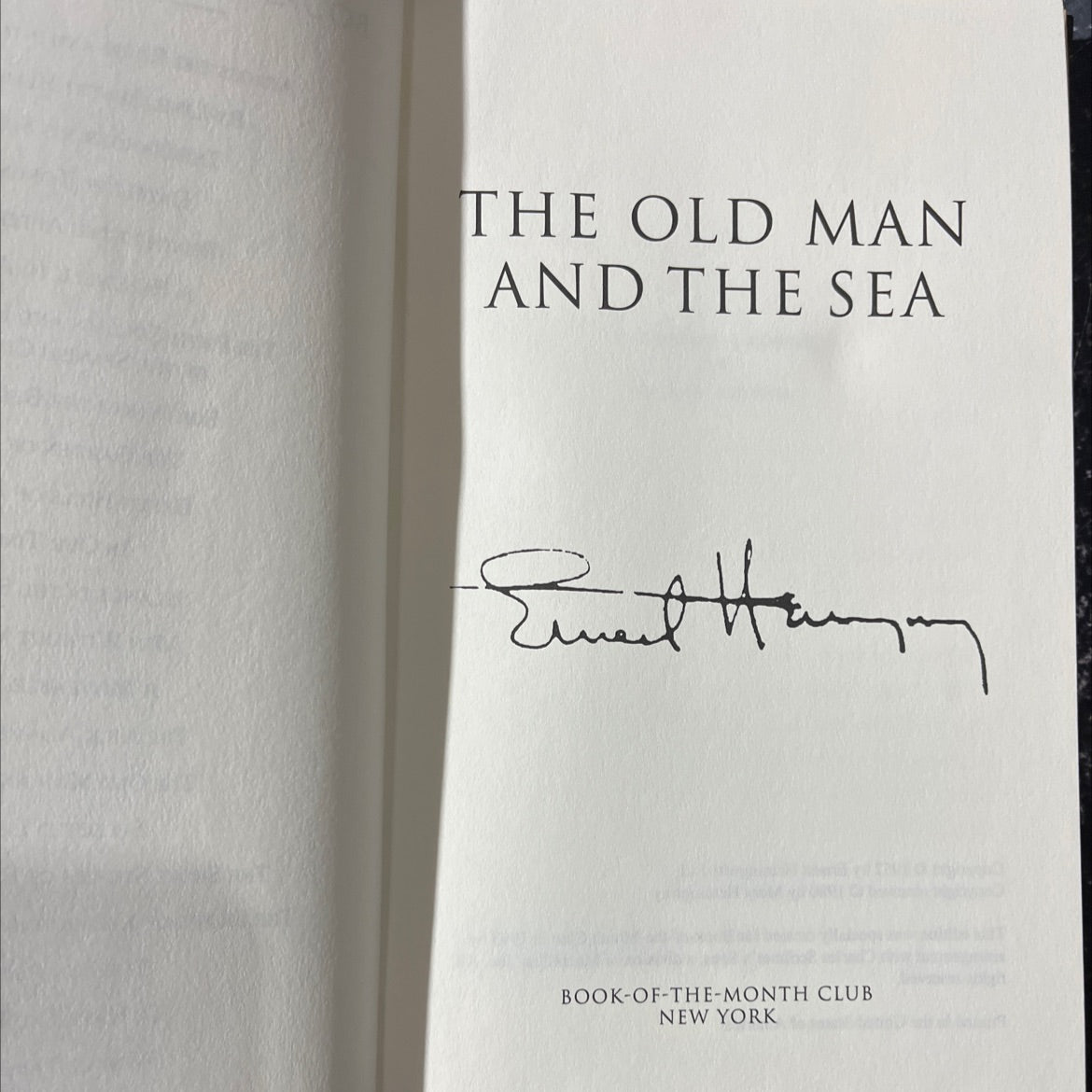 the old man and the sea book, by ernest hemingway, 1980 Hardcover image 2