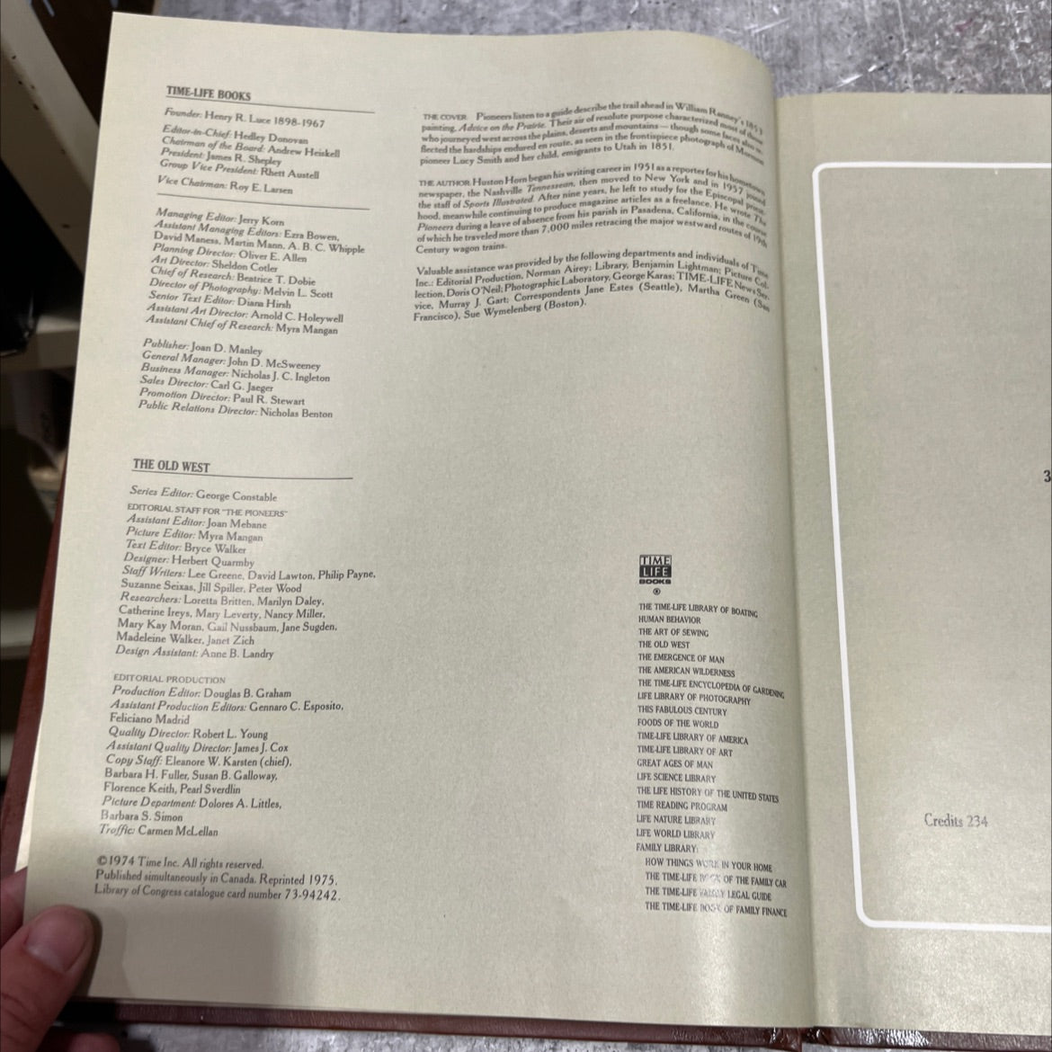 the old west the pioneers book, by Huston Horn, 1975 Hardcover image 3