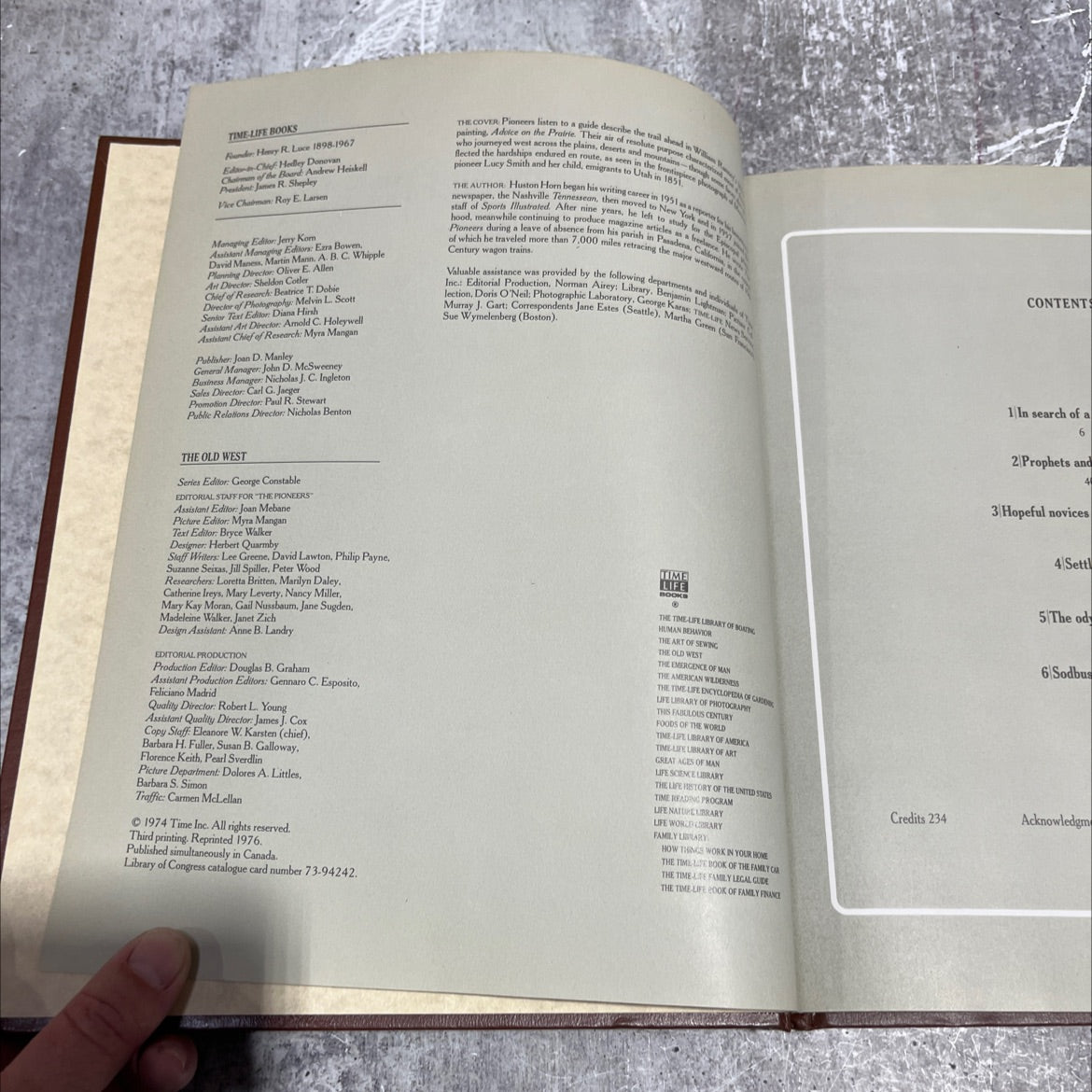 the old west the pioneers book, by Huston Horn, 1976 Hardcover image 3