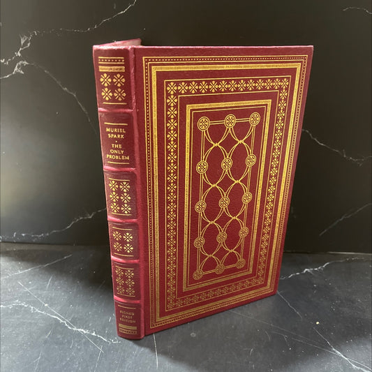 SIGNED the only problem book, by muriel spark, 1984 Leather, First Edition, Vintage image 1