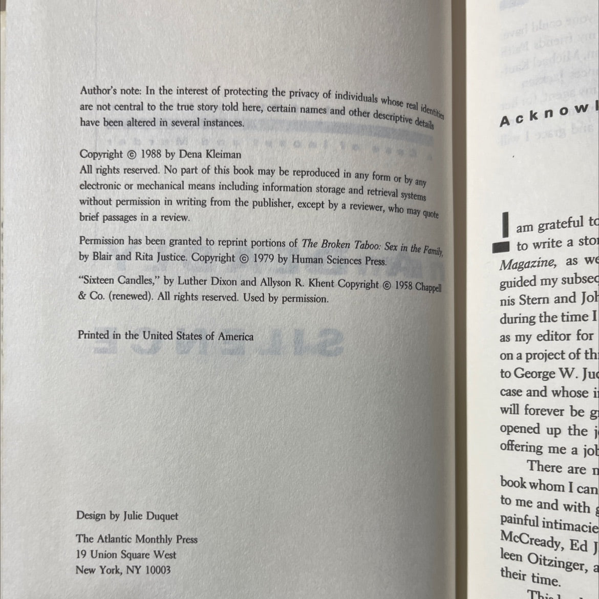 the ordeal of cheryl pierson a case of incest and murder book, by Dena Kleiman, 1988 Hardcover image 3