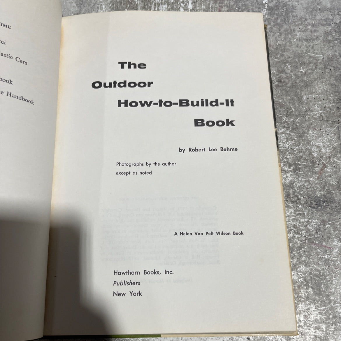 the outdoor how-to-build-it book book, by Robert Lee Behme, 1971 Hardcover image 2