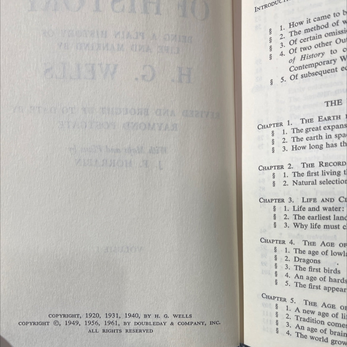 the outline of history being a plain history of life and mankind book, by h. g. wells, 1961 Hardcover image 3
