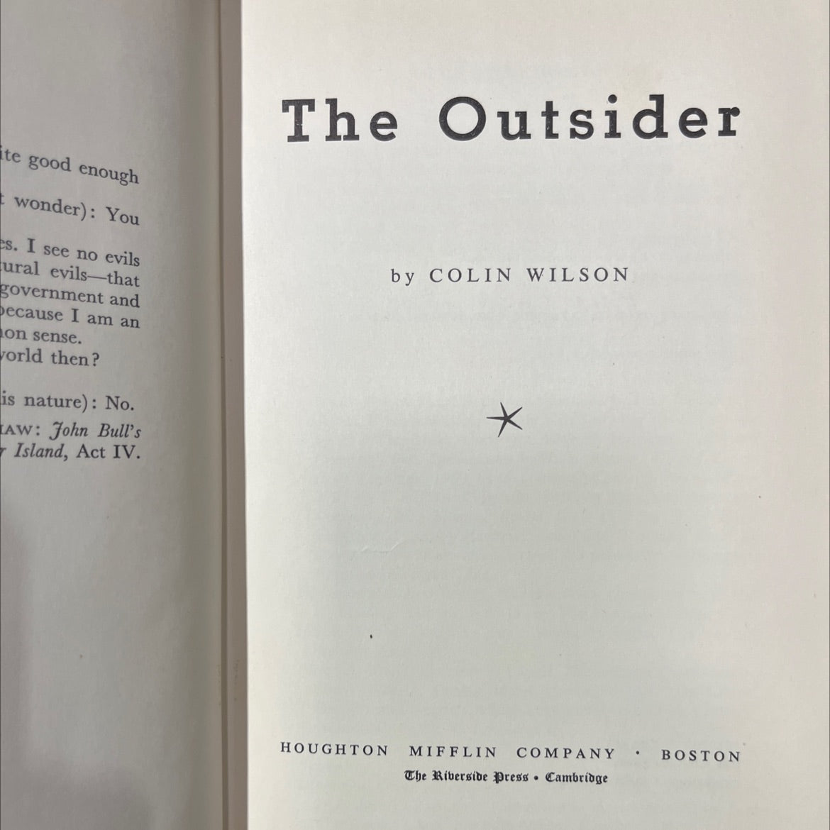 the outsider book, by colin wilson, 1956 Hardcover image 2