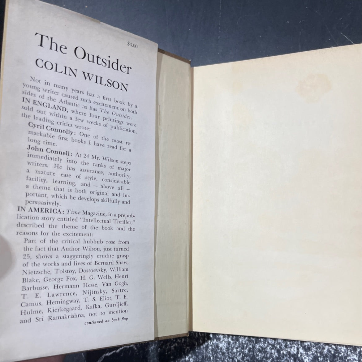 the outsider book, by colin wilson, 1956 Hardcover image 4