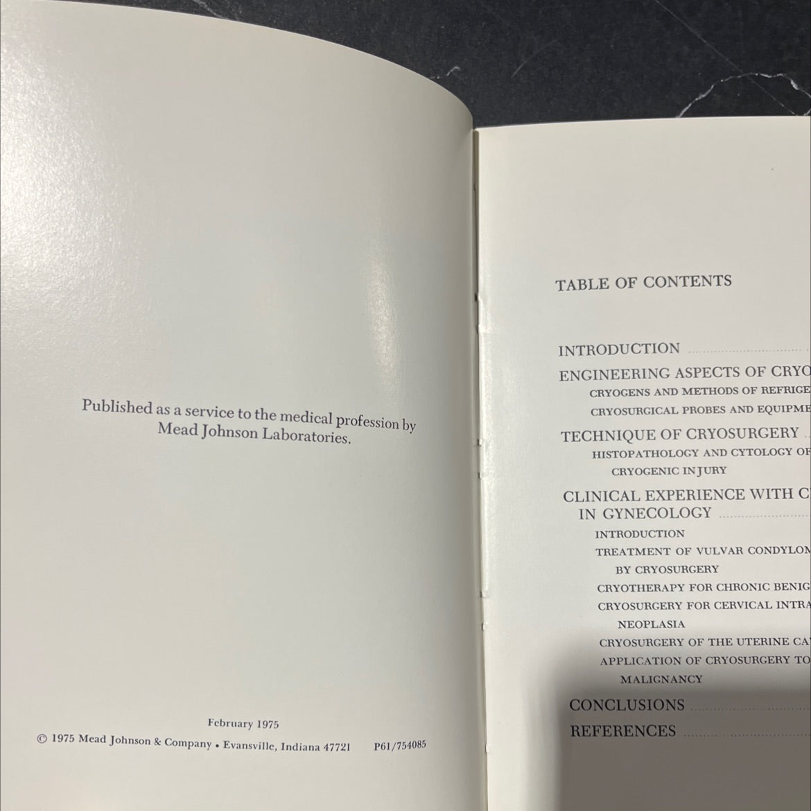 the oven cryosurgery in gynecology implementation and implications book, by Mead Joinson, 1975 Hardcover image 3